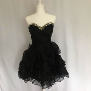 Black Jeweled Corset Back Homecoming prom Dress